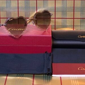 Cartier Buffalo Horn Rimless Sunglasses